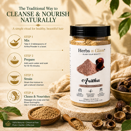 Aritha Powder for Hair & Scalp | Herbs n Glam