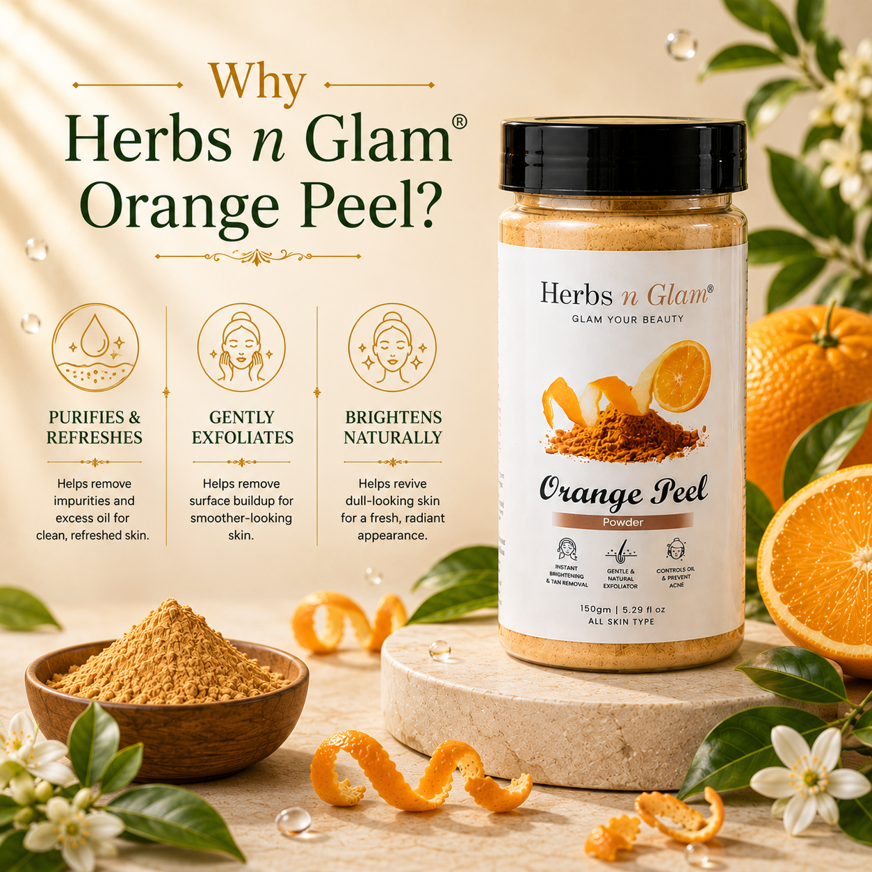 Orange Peel Powder | Herbs n Glam