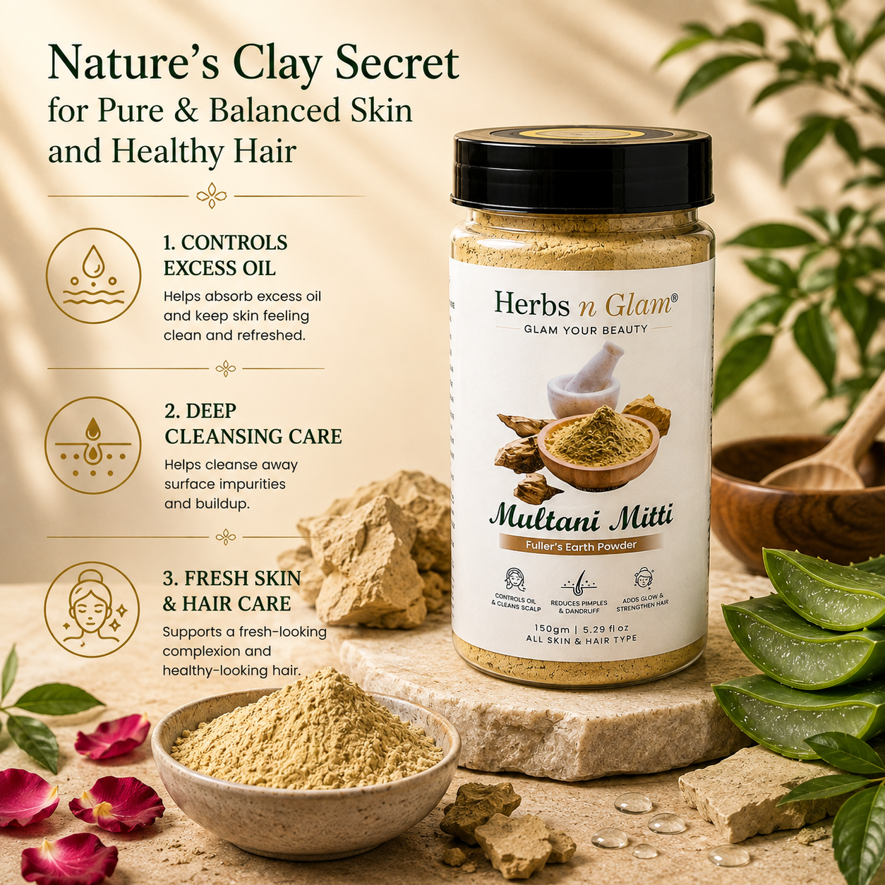 Multani Mitti Powder | Herbs n Glam