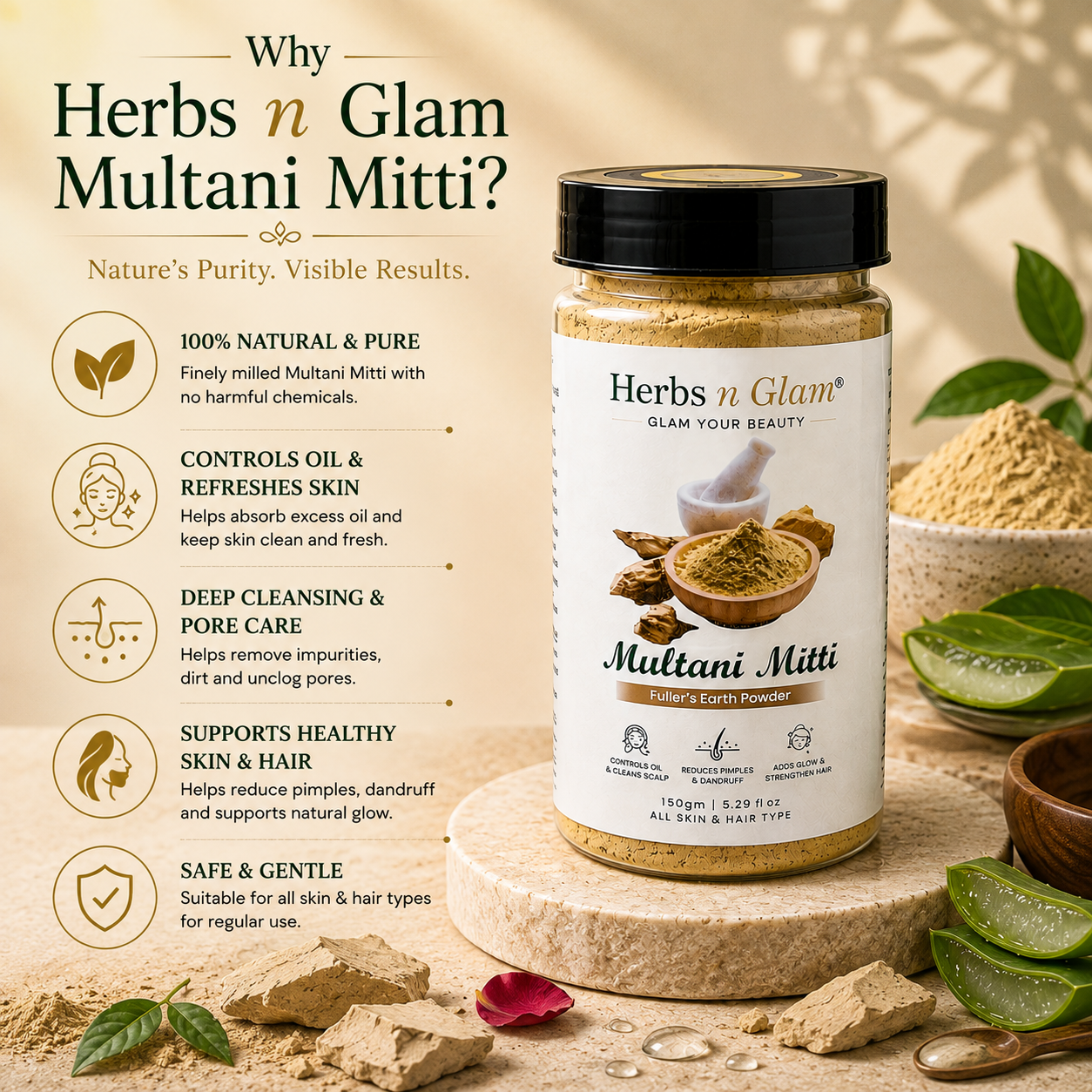 Multani Mitti Powder | Herbs n Glam