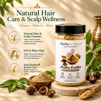 Aritha Powder for Hair & Scalp | Herbs n Glam