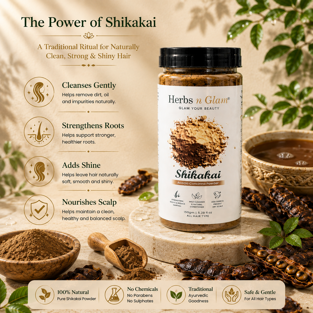 Shikakai Powder for Hair & Scalp
