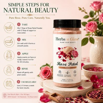 Rose Petal Powder for Skin & Hair