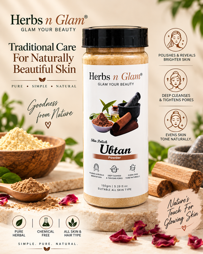 Ubtan Powder – Natural Face Pack & Body Scrub with Sandalwood, Almond & Rose