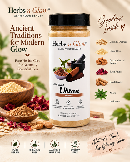 Ubtan Powder – Natural Face Pack & Body Scrub with Sandalwood, Almond & Rose