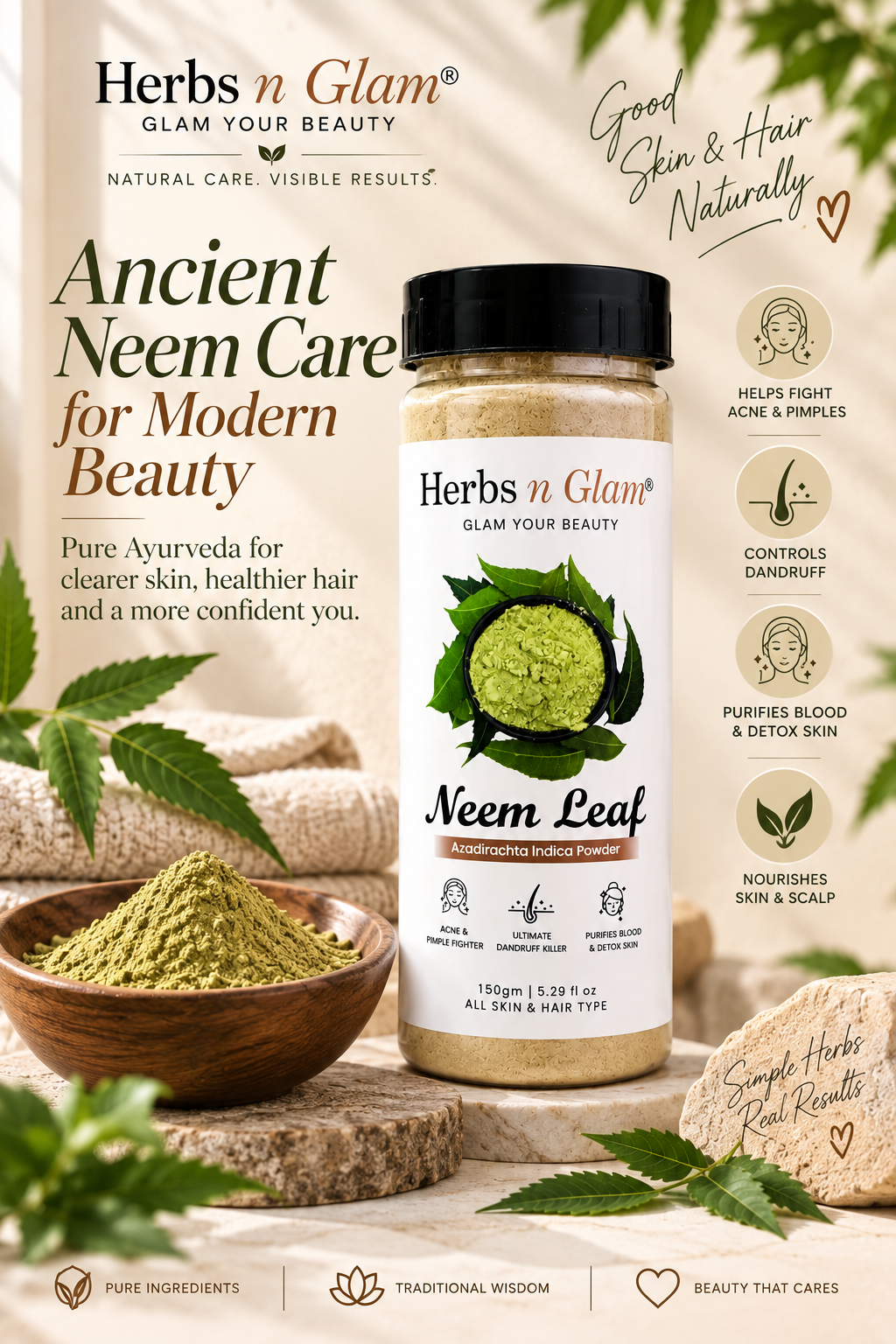 Neem Leaf Powder (Azadirachta Indica)